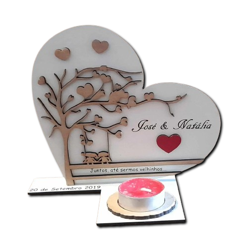 Coração Romântica Personalizada com Vela