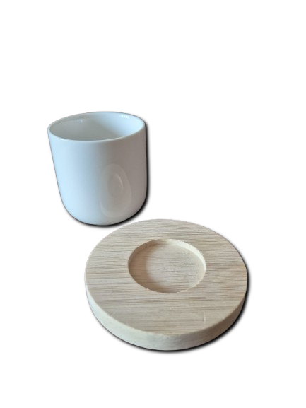 Conjunto de Chávenas de Café com Base em Bambu Personalizável!