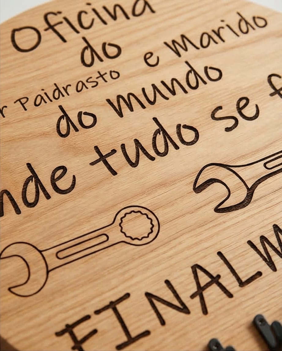 Porta-Chaves de Parede Personalizado em Madeira – Presente Original