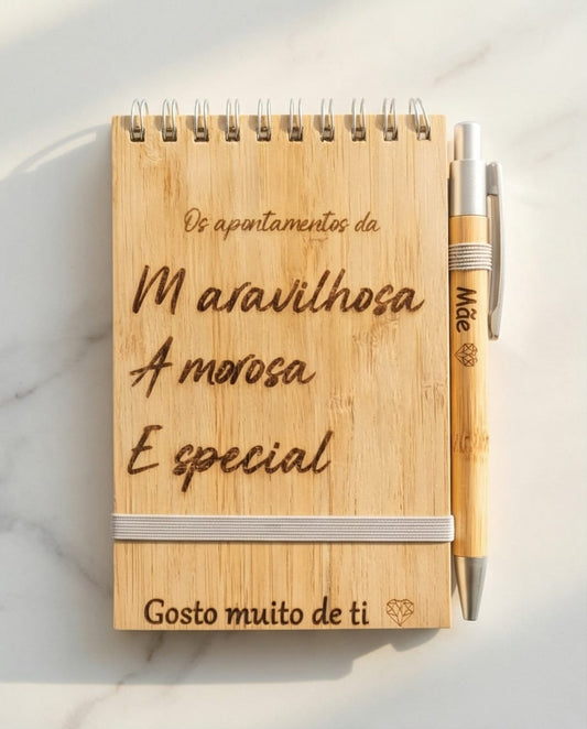 Bloco de Notas Personalizado com Caneta
