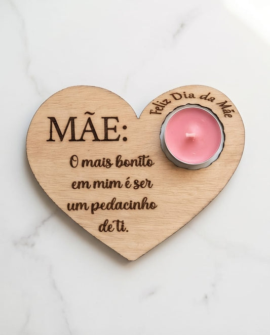 Coração com Vela Personalizado