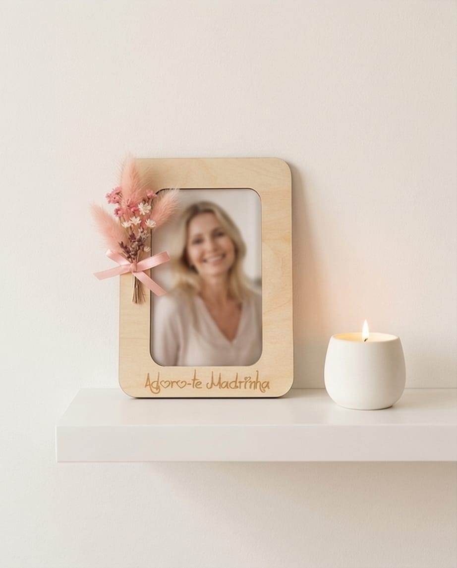 Moldura Personalizável com Flores Secas