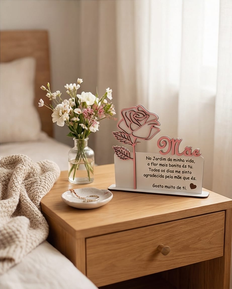 Lembrança Personalizada para Mãe com Rosa